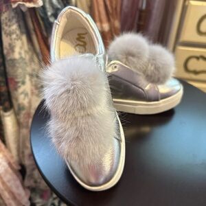 Sam Edelman rabbit fur sneakers NWOT